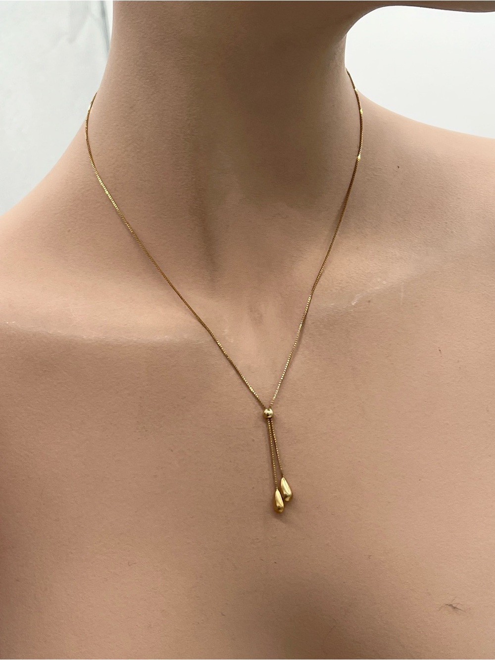 🆑 14K REAL YELLOW GOLD DANGLING NECKLACE🆑 - Picture 2 of 10